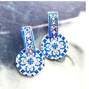 Blue Delft Tile Earrings